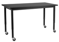 NPS® Steel Height Adjustable Science Lab Tables, Phenolic Top with Casters, National Public Seating