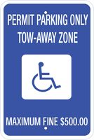 ZING Green Safety Eco Parking Sign Handicapped Permit Parking Georgia
