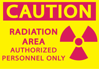 ZING Green Safety Eco Safety Sign, Caution Radiation Area Authorized Personnel Only