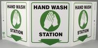 ZING Green Safety Eco Public Facility Tri View Sign Hand Wash Station