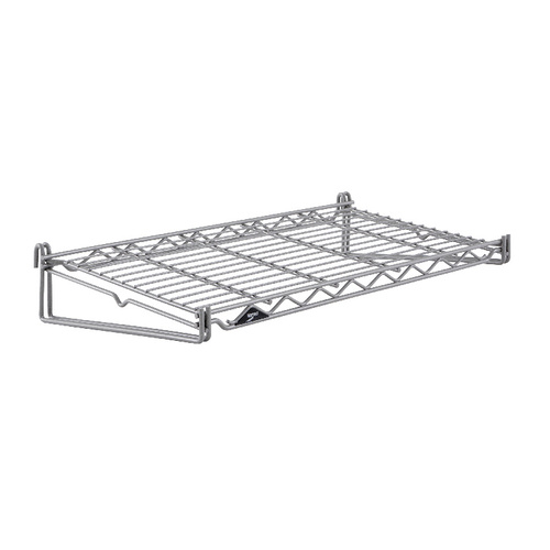 Grid Shelf, gray epoxy, easily attaches to SmartWall G3 grids, NSF listed, multi-layer corrosion resistant finish consisting of a proprietary cross linked thermoset epoxy enhanced with antimicrobial protection over zinc chromate coating, provides protection from bacteria, mold, mildew, Size: 12x24in