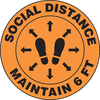 Social Distance Slip-Gard™ Floor Signs; Footprint Graphic, Accuform®