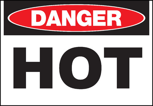 ZING Green Safety Eco Safety Sign DANGER, HOT