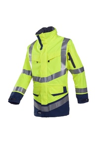 High visibility rain jacket, Windsor 708Z, hi-vis yellow/dark blue
