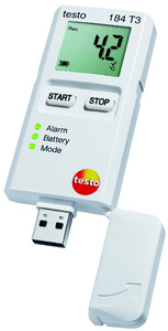 USB multi-use temperature loggers, Testo 184, T3 and T4
