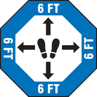 Social Distance Slip-Gard™ Floor Signs; 6' (Arrows/Footprints), Accuform®