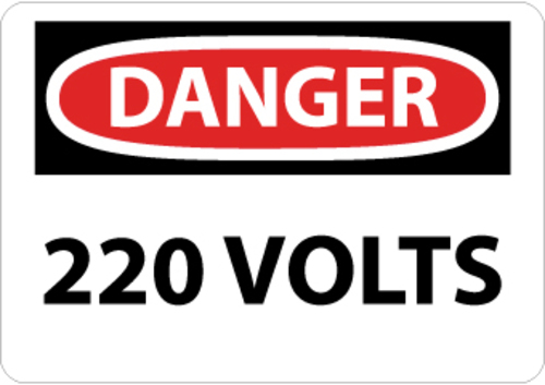 Voltage OSHA Danger Signs, PS Vinyl, National Marker
