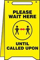 Fold-Ups® Floor Sign, 'PLEASE WAIT HERE UNTIL CALLED UPON', Accuform®