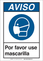 Brady® COVID-19 Signs; Please Wear A Mask, Spanish, Brady Worldwide