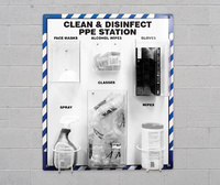 Clean and Disinfect PPE Station Board, Accuform®