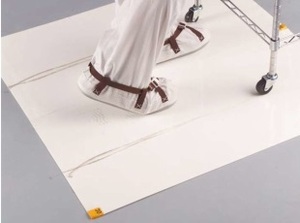 Multi-layer adhesive floor mats, white