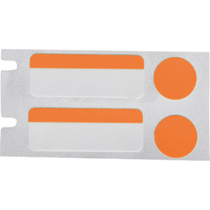 Labels, polyester, type B-494 Orange and white
