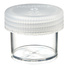Wide-mouth straight-sided PMP jars with white polypropylene screw closure