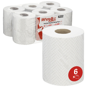 Food and hygiene wiping paper, centrefeed roll, white, WypAll® Reach™