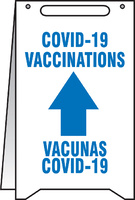 Fold-Ups® Floor Signs, 'COVID-19 VACCINATIONS' (English/Spanish), Accuform®