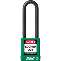 ZING Green Safety RecycLock Safety Padlock, Keyed Different, 3" Shackle, 1-³/₄" Body, ZING Enterprises