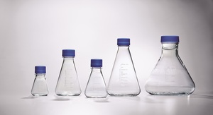 Erlenmeyer culture flasks with screw caps