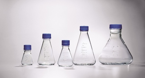 Nalgene® Disposable Erlenmeyer Flasks with Vented Closure, PETG, Sterile, Plain Bottom, Thermo Scientific