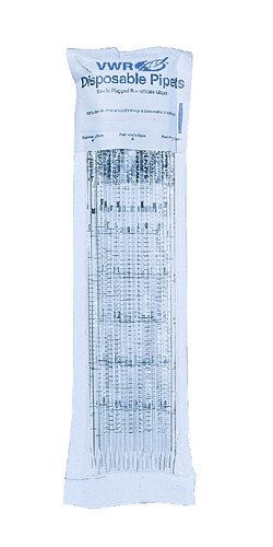 VWR® Disposable Bacteriological Pipettes, Glass, Sterile, Plugged