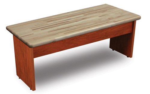 Contemporary Bench with ButcherBlock Top, TFL with 3 mm PVC Edge, Wisconsin Bench