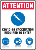 Signs, 'ATTENTION, COVID-19 VACCINATION REQUIRED TO ENTER', Accuform®