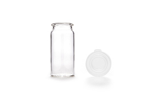 15 ml Snap cap vial ND22, 52×24 mm, clear glass, 1st hydrolytic class; with 22 mm PE snap cap, transparent, closed top
