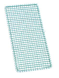 Plastic wire netted lid for half basket coated with metal frame, A2