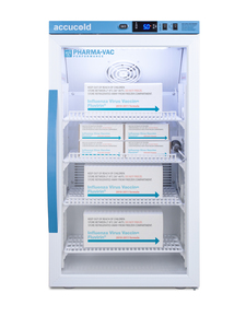 Pharma-vaccine series refrigerator with glass doors, 3 cu.ft.