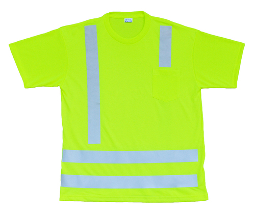 High-Visibility T-Shirt, Short Sleeve with Solid Reflective Tape, Class 3, CritiCore Protective Wear