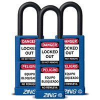 ZING Green Safety RecycLock Safety Padlock, Keyed Alike,1-¹/₂" Shackle, 3" Long Body, 3 Pack, ZING Enterprises