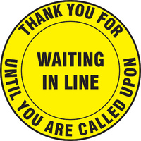 Social Distance Slip-Gard™ Floor Signs; Thank You for Waiting Until Called, Accuform®