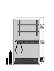 Accessories for gas storage cabinets