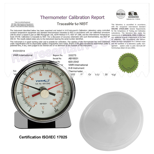 VWR® Maximum Registering/Autoclave Bi-Metal Thermometers