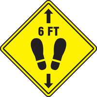 Social Distance Slip-Gard™ Floor Signs; 6 ft., (Footprints), Accuform®